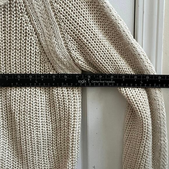 Garnet Hill Ecru Maren Linen & Organic-Cotton Cardigan Size Large Style 500532 - Picture 11 of 15